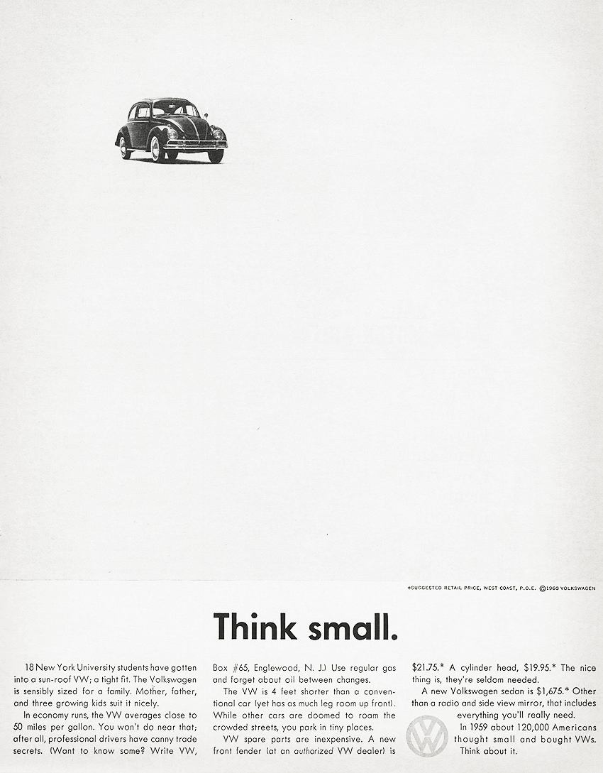 1960 Volkswagen Auto Advertising